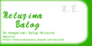 meluzina balog business card